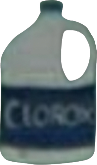 example hand painted graphic of bleach bottle